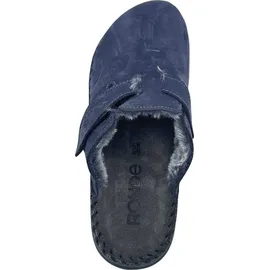 ROHDE Herren Pantoffel Hausschuh Leder Warmfutter Alassio 6790, Größe:45 EU, Farbe:Blau