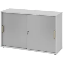 bümö Aktenschrank 2 Ordnerhöhen 80 x 40 x 180 grau/silber