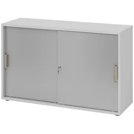 bümö Aktenschrank 2 Ordnerhöhen 80 x 40 x 180 grau/silber