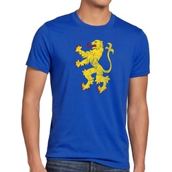 style3 Print-Shirt Herren T-Shirt Sheldon Apartment Flag Flagge löwe big Cooper Bang Theory bayern blau S