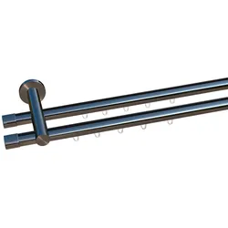 Gardinenstange INDEKO "Consul", silber (chrom, glanz), L:440cm Ø:20mm, Aluminium, Gardinenstangen, Innenlauf Komplett-Set inkl. Gleitern und Montagematerial