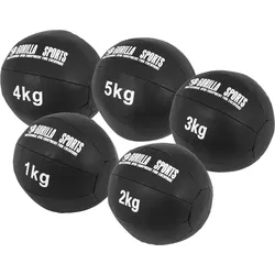 Medizinball aus Leder in Schwarz 1 - 10 kg SCHWARZ|SCHWARZ 15 kg