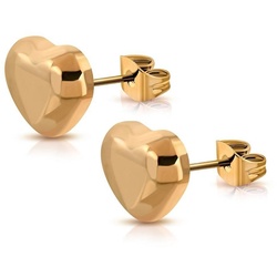 BUNGSA Ohrring-Set Ohrstecker Herzchen Rosegold aus Edelstahl Damen (1 Paar (2 Stück), 2-tlg), Ohrschmuck Ohrringe rosa