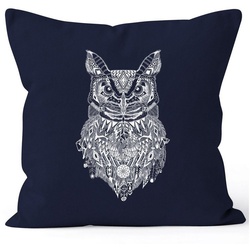 Autiga Dekokissen Kissenbezug Eule Atzekenmuster Ethno Boho Bohamian Atzec Owl 40×40 Autiga® blau