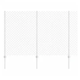 vidaXL Zaun mit Pfosten 1,6 x 10 m Silber/Stahl