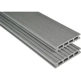 KOVALEX WPC-Terrassendiele Exklusiv 440 x 14,5 x 2,6 cm grau