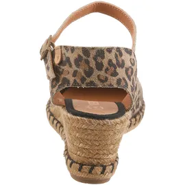 Verbenas Slingpumps VERBENAS "MALENA LEO", Damen, Gr. 38, leodruck, Veloursleder, Schuhe Slingpumps, Keilsandalette, Sommerschuh, Urlaubsschuh im Leo-Look