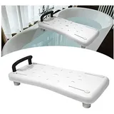 Badewannenbrett 70x31cm Badewannensitz Erwachsene Senioren 41-63cm Einstellbar Wannenbrett zum Sitzen PP-Material Sitzbrett Schwarz Griff Naizy