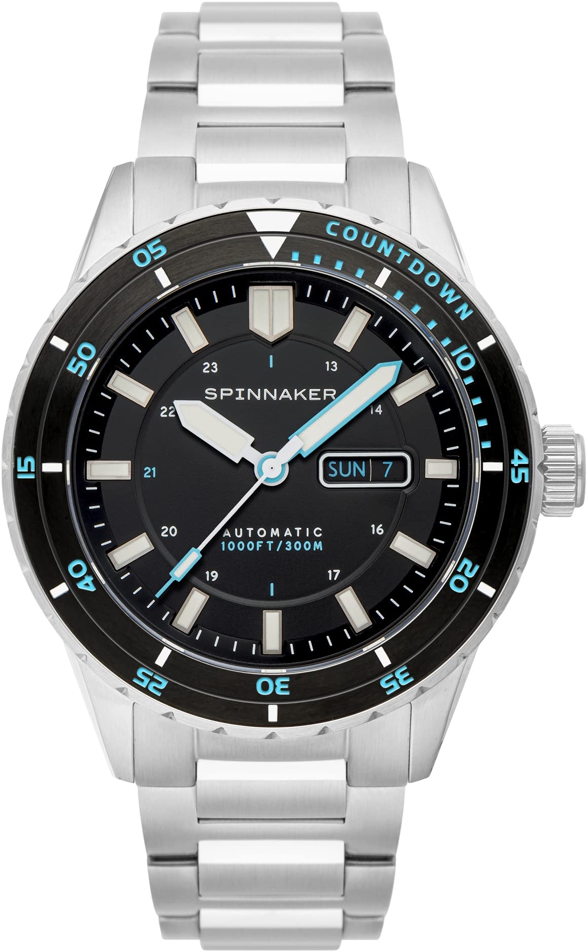 Spinnaker Herren 43mm HASS Automatik Pebble Black Uhr mit massivem Edelstahlarmband SP-5099-22