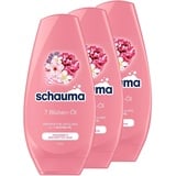 Schauma Schwarzkopf Reparatur-Spülung 7 Blüten-Öl (3x 250 ml), Haarspülung für trockenes und erschöpftes Haar, Pflegespülung verleiht strahlenden Glanz ohne zu beschweren