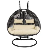 Polyrattan-Hängesessel Twin schwarz