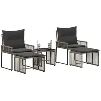 vidaXL Gartenlounge Set 11-tlg. Grau/Dunkelgrau