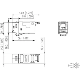 Metz CONNECT E-DAT modul Cat.6A K Jack