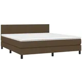 vidaXL Boxspringbett mit Matratze Dunkelbraun 160x200 cm Stoff