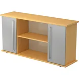 Aktenschrank Sideboard SB 2OH 2 Türen BxTxH 166,1x44,8x84cm Griff CE Buche/Silber silberfarben