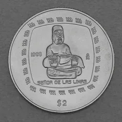Silbermünze 1/2oz Herr von Limas 1998 Präkolumbische Kulturen ? Olmeken (Mexiko)
