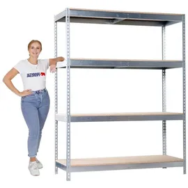 Proregal Schwerlastregal Metall 200x120x75 cm silber