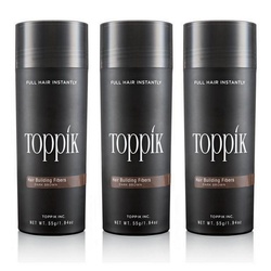 TOPPIK Haarstyling-Set TOPPIK 3x 55 g Haarverdichter Streuhaar Haarverdichtung Schütthaar Hair Fibers, Haarfasern, Haar Puder, Für mehr Volumen gelb