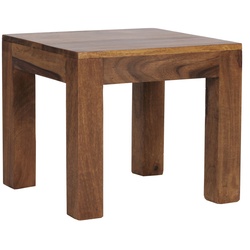KADIMA DESIGN Massivholz-Tisch NAKO: Handgefertigt, 45x40x45 cm, Sheeshamholz, 50kg Belastbarkeit