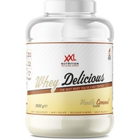 XXL Nutrition - Whey Delicious Protein Pulver - Leckerste Shake - Eiweiss Pulver, Whey Protein Isolat & Konzentrat - Hohe Qualität - 78,5% Proteingehalt - Vanille Karamell - 2500 Gramm
