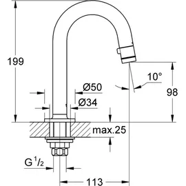 Grohe Universal Standventil C-Auslauf chrom