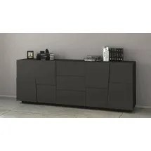 Dmora Kommode Yoel Wohnzimmer-Buffet 220 x 44 x 86 cm ANTHRAZIT