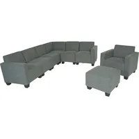 MCW Modular Sofa-System Couch-Garnitur Moncalieri 4-1-1, Stoff/Textil ~ grau