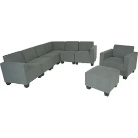 MCW Modular Sofa-System Couch-Garnitur Moncalieri 4-1-1, Stoff/Textil ~ grau