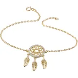 FIRETTI Armband "Schmuck Geschenk Silber 925 Armschmuck Armkette Traumfänger", gold (gelbgoldfarben, kristallweiß, kristallweiß), Armbänder, Damen, 18cm, Silber 925 (Sterlingsilber), Armband, mit Zirkonia (synth.)