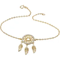 FIRETTI Armband "Schmuck Geschenk Silber 925 Armschmuck Armkette Traumfänger", gold (gelbgoldfarben, kristallweiß, kristallweiß), Armbänder, Damen, 18cm, Silber 925 (Sterlingsilber), Armband, mit Zirkonia (synth.)