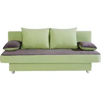 Schlafsofa COLLECTION AB "P-Ulla" Sofas Gr. B/H/T: 187cm x 74cm x 87cm, Microfaser PRIMABELLE-Struktur, grün (grün/grau) inkl. Bettfunktion, Bettkasten und Zierkissen