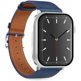 SBS Puro Florence Lederarmband für Apple Watch 38 - 49mm, Dunkelblau