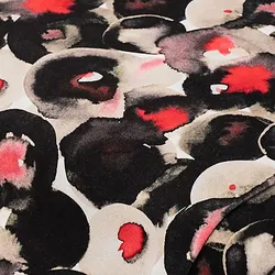Viskose-Jersey "Grafisch", schwarz-rot