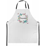 Ferocity Personalisierter Kinderschürze Kind Malschürze Kunstkittel Kochschürze Apron Werkschürze mit einem motiv Weiß mit Namen Motiv Schmetterlingskreis [074]