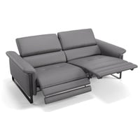 Sofanella 2-Sitzer Leder Palma, Relaxsofa, Designsofa, Designer Couch, Italienisches Sofa, 2er Sofa grau