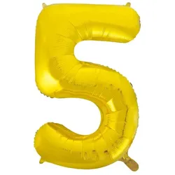 Folienballon Zahl 5 gold
