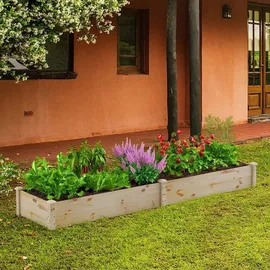 Costway Hochbeet 240 x 60 x 25 cm Braun