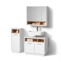 livinity® Temo 3-tlg. Weiß/Eiche