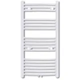 vidaXL Badheizkörper Handtuchhalter Gebogen 600 x 1160 mm 565 W weiß Mittelventil