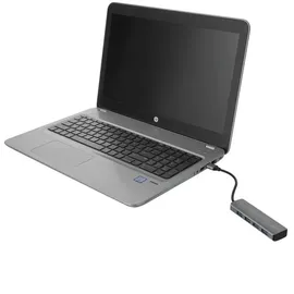 Trust Halyx Mini 4 Port USB Hub 3.2, USB-A Adapter 5 GBit/s, USB Verlängerung Datenhub, Dünn und Kompakt USB Verteiler, USB Splitter für PC, Computer, Laptop, MacBook, Windows - Grau