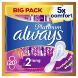 Immer Platinum Damenbinden Lang Plus Größe 2 Flügel