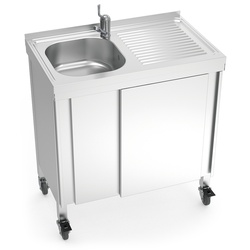 Warmes und kaltes Wasser automatische tragbare Spüle 800x500x865 mm