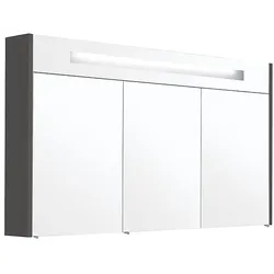 Spiegelschrank mit beleuchteter Blende, anthrazit matt, 3 Türen, 1200 x 750 x 188 mm - 93 219 88