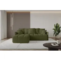Altdecor Ecksofa mit Schlaffunktion und Bettkasten LONLI-L 251x189x68 Grün