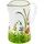 Lashuma Handgemachter Italienischer Keramik Krug Groß, Kanne mit Blumenwiesen Muster, Pitcher mit Henkel Höhe 19 cm, Füllmenge 1,5 l