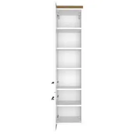 Held Davos Midischrank 30 x 130 x 35 cm Weiß/Matt Weiß MDF/Spanplatte