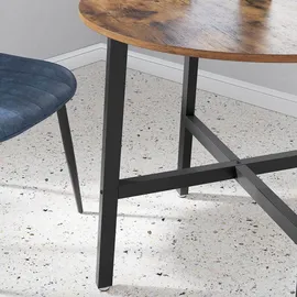 VASAGLE Küchentisch Ø 80 cm braun/schwarz