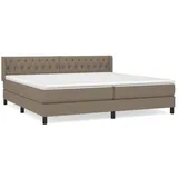 vidaXL Boxspringbett mit Matratze Taupe 200x200 cm Stoff