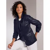 MAINPOL Lederblazer MAINPOL "Lammnappa-Lederblazer", Damen, Gr. 40, marine, 100% Lammnappaleder, Blazer