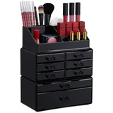 Relaxdays Make-Up-Organizer schwarz,